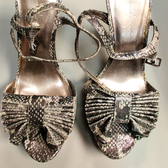 Animal print Bow shiny platform block heel ankle strap sandals - Jessica Simpson - Picture 6 of 10